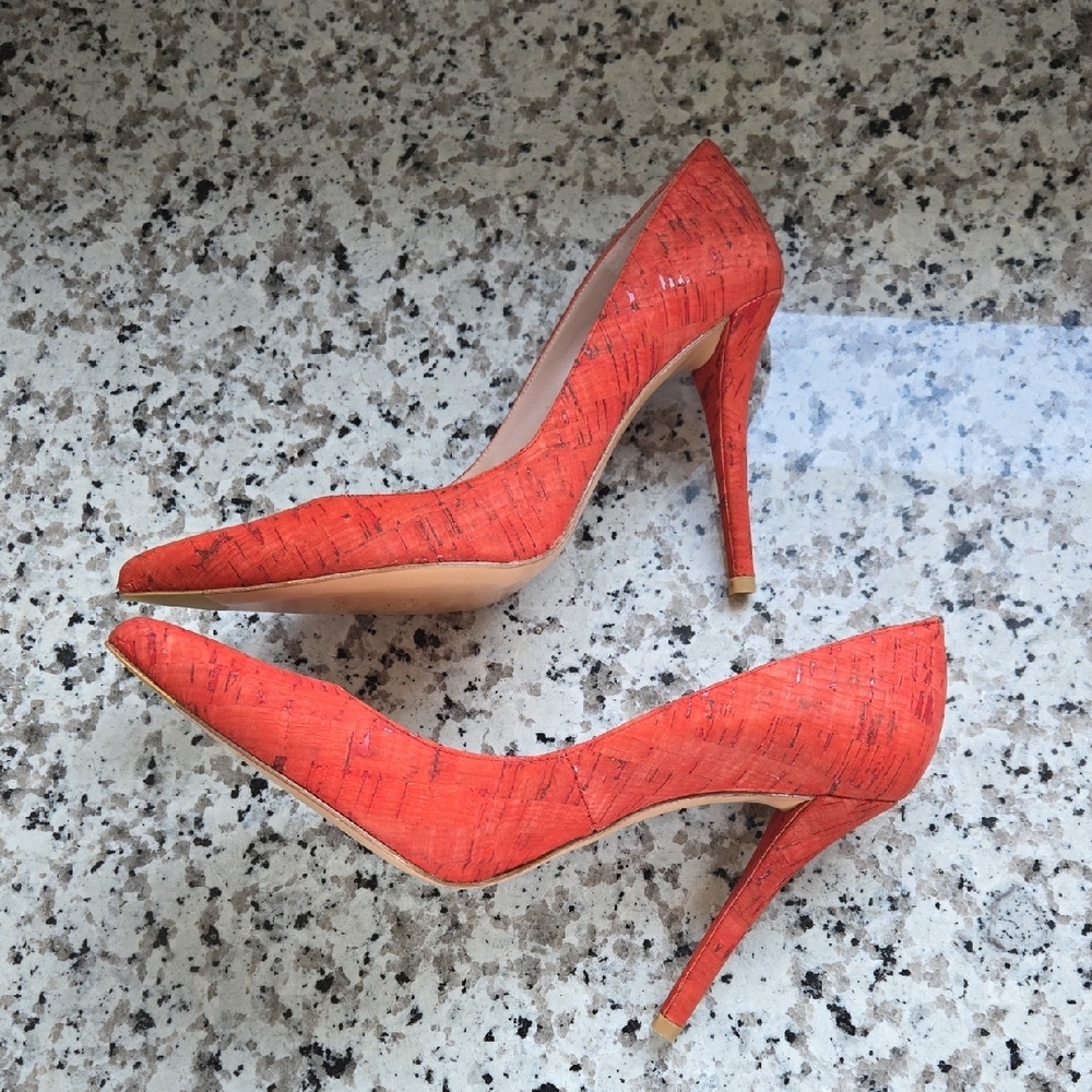 Stuart Weitzman Naughty Coral Cork Pumps US Sz 10 - Picture 4 of 12